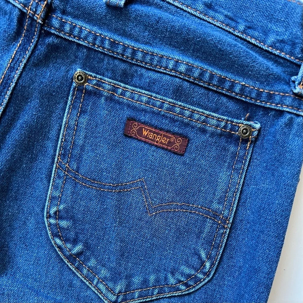 Vintage Wrangler Straight Leg High Rise Jeans No Fault Flat Front Blue Jeans 29 - Picture 6 of 14